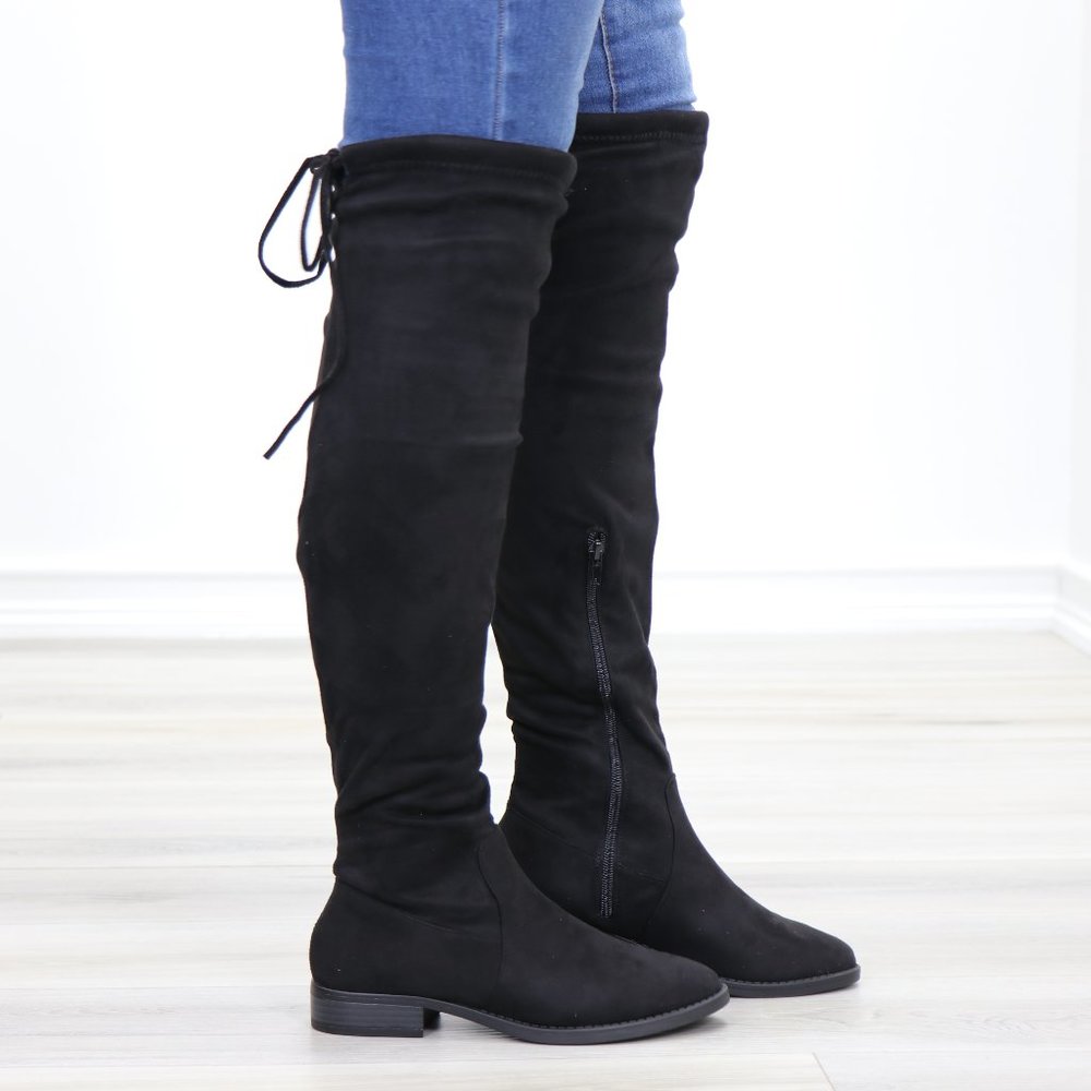 Sexy Over The Knee Boots With Lace Up Back - Picture 5 of 13